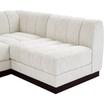 Quinn 101" Chenille Fabric Upholstered 4pc. Modular Sectional in Cream