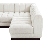 Quinn 101" Chenille Fabric Upholstered 4pc. Modular Sectional in Cream