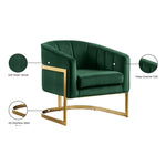 Carter Velvet Upholstered Accent Chair in Green