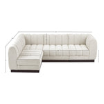 Quinn 101" Chenille Fabric Upholstered 4pc. Modular Sectional in Cream