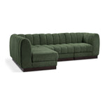 Quinn 101" Chenille Fabric Upholstered 4pc. Modular Sectional in Green