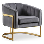 Carter Velvet Upholstered Accent Chair in Grey