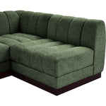 Quinn 101" Chenille Fabric Upholstered 4pc. Modular Sectional in Green