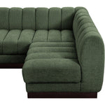 Quinn 101" Chenille Fabric Upholstered 4pc. Modular Sectional in Green