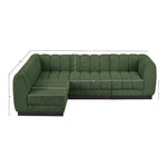 Quinn 101" Chenille Fabric Upholstered 4pc. Modular Sectional in Green