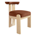 Arienzo Velvet Performance Fabric Upholstered Dining Chair in Cognac