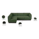 Quinn 101" Chenille Fabric Upholstered 4pc. Modular Sectional in Green