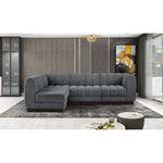Quinn 101" Chenille Fabric Upholstered 4pc. Modular Sectional in Grey