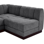 Quinn 101" Chenille Fabric Upholstered 4pc. Modular Sectional in Grey