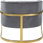Carter Velvet Upholstered Accent Chair in Grey