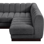 Quinn 101" Chenille Fabric Upholstered 4pc. Modular Sectional in Grey