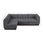 Quinn 101" Chenille Fabric Upholstered 4pc. Modular Sectional in Grey