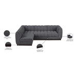 Quinn 101" Chenille Fabric Upholstered 4pc. Modular Sectional in Grey