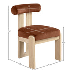 Arienzo Velvet Performance Fabric Upholstered Dining Chair in Cognac