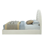 Rainbow Velvet Upholstered King Bed in Cream