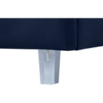 Rainbow Velvet Upholstered King Bed in Navy