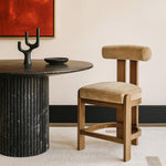 Arienzo Velvet Performance Fabric Upholstered Counter Stool in Beige