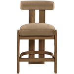 Arienzo Velvet Performance Fabric Upholstered Counter Stool in Beige