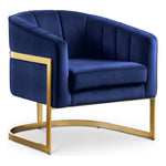 Carter Velvet Upholstered Accent Chair in Navy