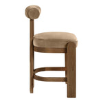 Arienzo Velvet Performance Fabric Upholstered Counter Stool in Beige