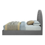 Rainbow Velvet Upholstered Queen Bed in Grey