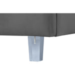 Rainbow Velvet Upholstered Queen Bed in Grey