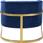 Carter Velvet Upholstered Accent Chair in Navy