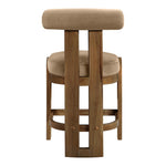 Arienzo Velvet Performance Fabric Upholstered Counter Stool in Beige