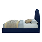 Rainbow Velvet Upholstered Queen Bed in Navy