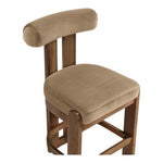 Arienzo Velvet Performance Fabric Upholstered Counter Stool in Beige