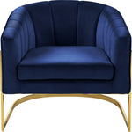 Carter Velvet Upholstered Accent Chair in Navy