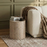 Rapallo Concrete Indoor/Outdoor End Table in Travertine