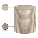 Rapallo Concrete Indoor/Outdoor End Table in Travertine