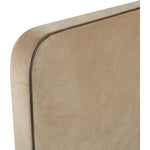 Rava Velvet Upholstered King Bed in Beige / Brown