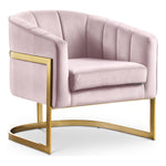 Carter Velvet Upholstered Accent Chair in Pink