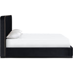 Rava Velvet Upholstered King Bed in Black / Taupe