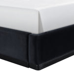 Rava Velvet Upholstered King Bed in Black / Taupe