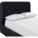 Rava Velvet Upholstered King Bed in Black / Taupe