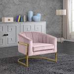 Carter Velvet Upholstered Accent Chair in Pink