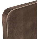 Rava Velvet Upholstered King Bed in Brown / Beige