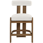 Arienzo Velvet Performance Fabric Upholstered Counter Stool in Cream