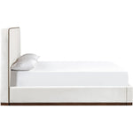 Rava Velvet Upholstered King Bed in Cream / Beige