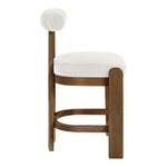 Arienzo Velvet Performance Fabric Upholstered Counter Stool in Cream