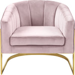 Carter Velvet Upholstered Accent Chair in Pink
