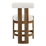 Arienzo Velvet Performance Fabric Upholstered Counter Stool in Cream
