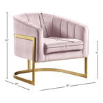 Carter Velvet Upholstered Accent Chair in Pink