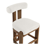 Arienzo Velvet Performance Fabric Upholstered Counter Stool in Cream