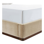 Rava Velvet Upholstered Queen Bed in Beige / Brown