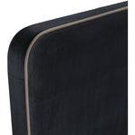 Rava Velvet Upholstered Queen Bed in Black / Taupe