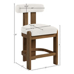Arienzo Velvet Performance Fabric Upholstered Counter Stool in Cream
